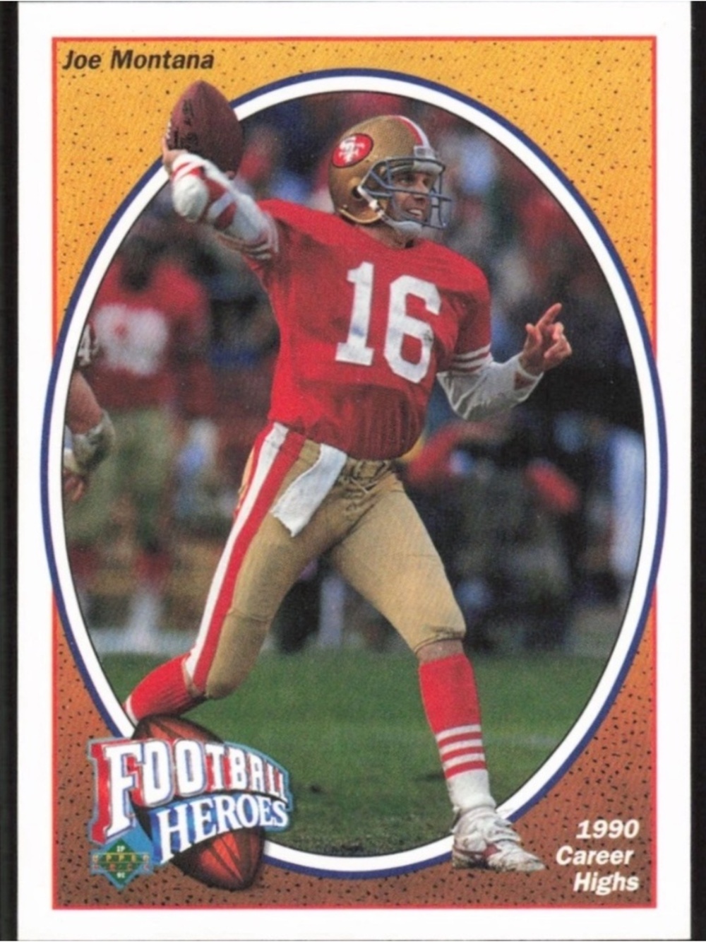Joe Montana 1991 Upper Deck San Francisco 49ers NFL Football Card
